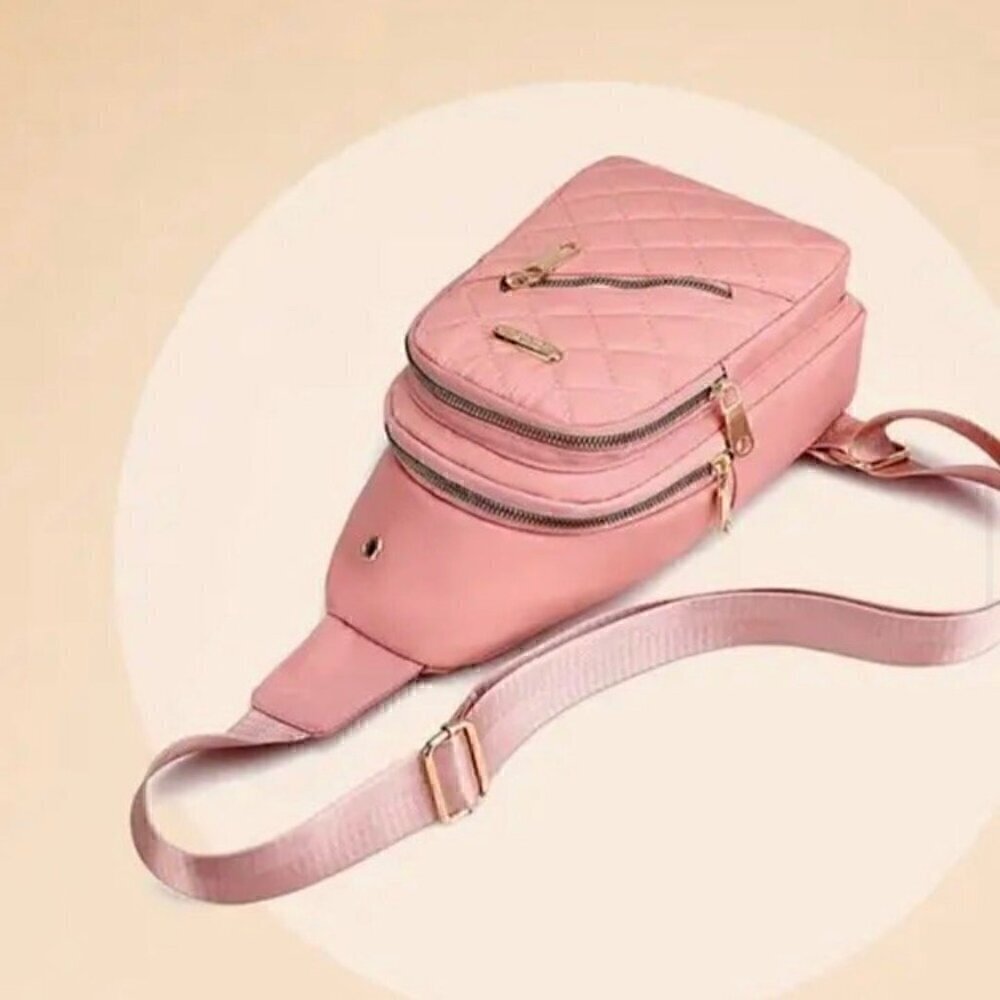 Women's Crossbody Shoulder Bag Sling Bags Chest Fanny Packs Backpack Pink - Picture 7 of 13